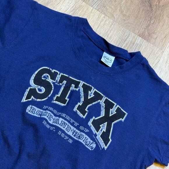 Y2K STYX Stretchy Blue Baby Tee Size Small - Picture 2 of 5